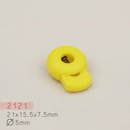 Baycar 2121 Yuvarlak Sarı Stoper, 21 × 15,5 × 7,5 mm, Ø 5 mm kordon geçişi