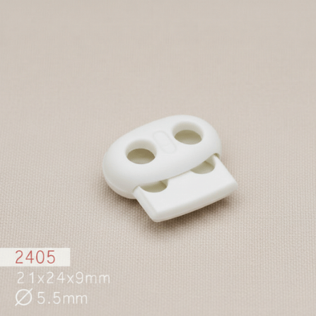 Baycar 2405 Oval Beyaz Stoper, 21 × 24 × 9 mm, Ø 5,5 mm kordon geçişi