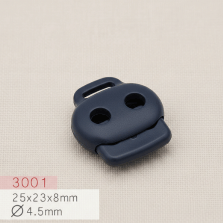 Baycar 3001 Köprülü Lacivert Stoper, 25 × 23 × 8 mm, Ø 4,5 mm kordon geçişi