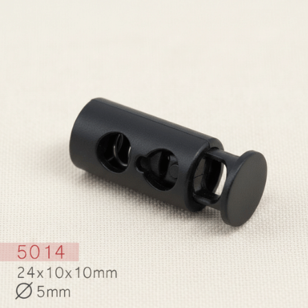 Baycar 5014 Uzun Gövdeli Siyah Stoper, 24 × 10 × 10 mm, Ø 5 mm kordon geçişi