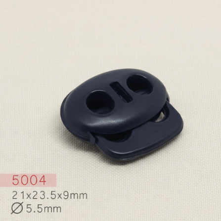 Baycar 5004 Geniş Oval Lacivert Stoper, 21 × 23,5 × 9 mm, Ø 5,5 mm kordon geçişi