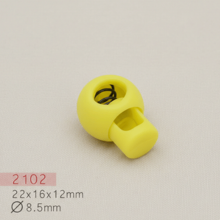 Baycar 2102 Küresel Sarı Stoper, 22 × 16 × 12 mm, Ø 8,5 mm kordon geçişi